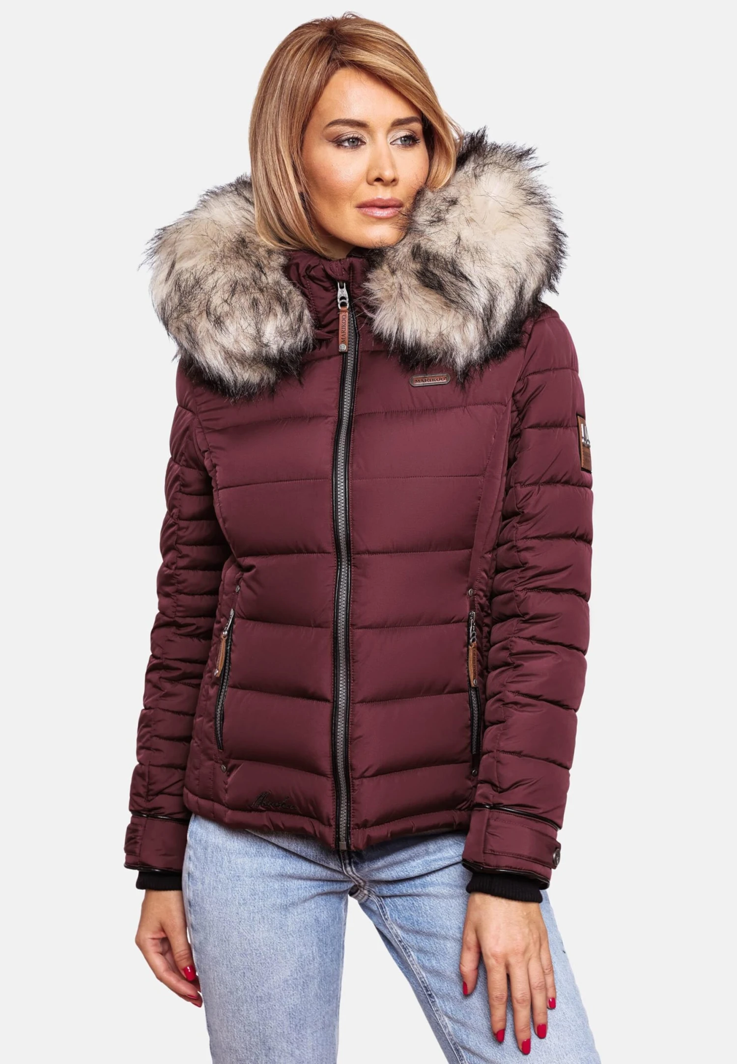 Marikoo Winterjassen Winterjas Lerikaa Dames Bordeaux 8 Marikoo Winterjassen Winterjas Lerikaa Dames Bordeaux - Afbeelding 6