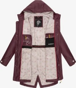 Marikoo Regenmantels Functionele Mantel Dames Bordeaux -Marikoo 04766a8076acfb4e6440987e0f66e952