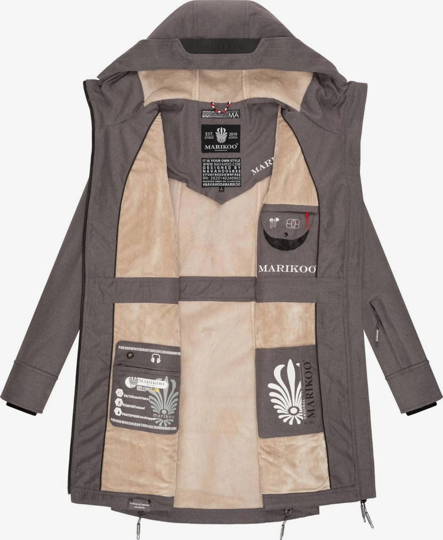 Marikoo Parkas Tussenparka Dames Donkergrijs 7 Marikoo Parkas Tussenparka Dames Donkergrijs - Afbeelding 5