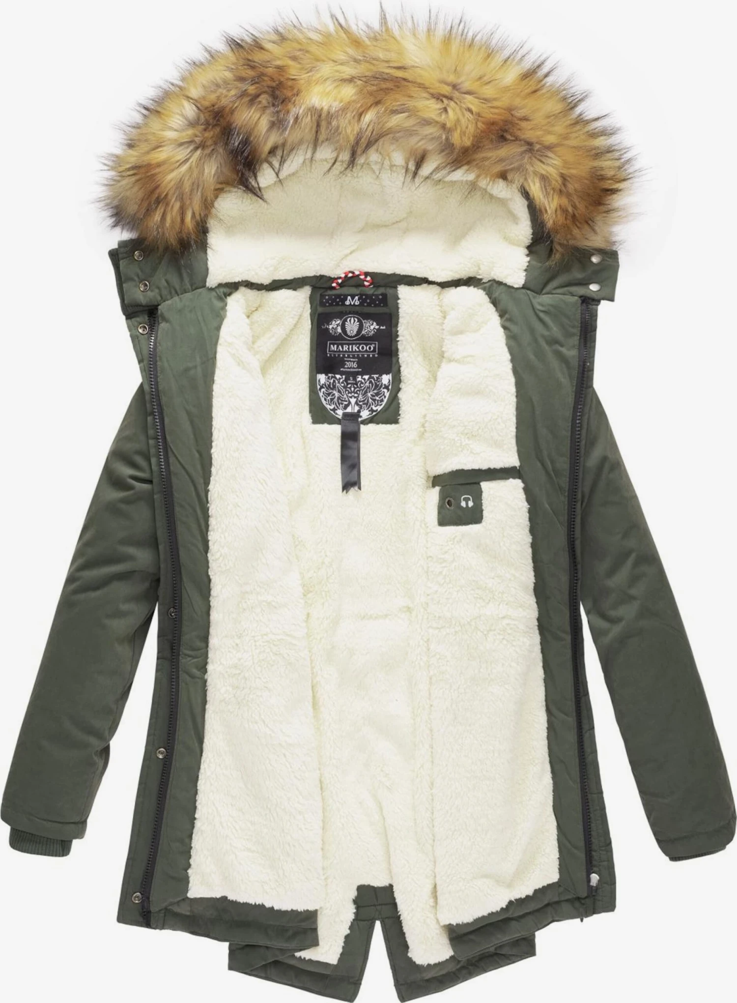 Marikoo Parkas Winterparka Akira Dames Olijfgroen 6 Marikoo Parkas Winterparka Akira Dames Olijfgroen - Afbeelding 4