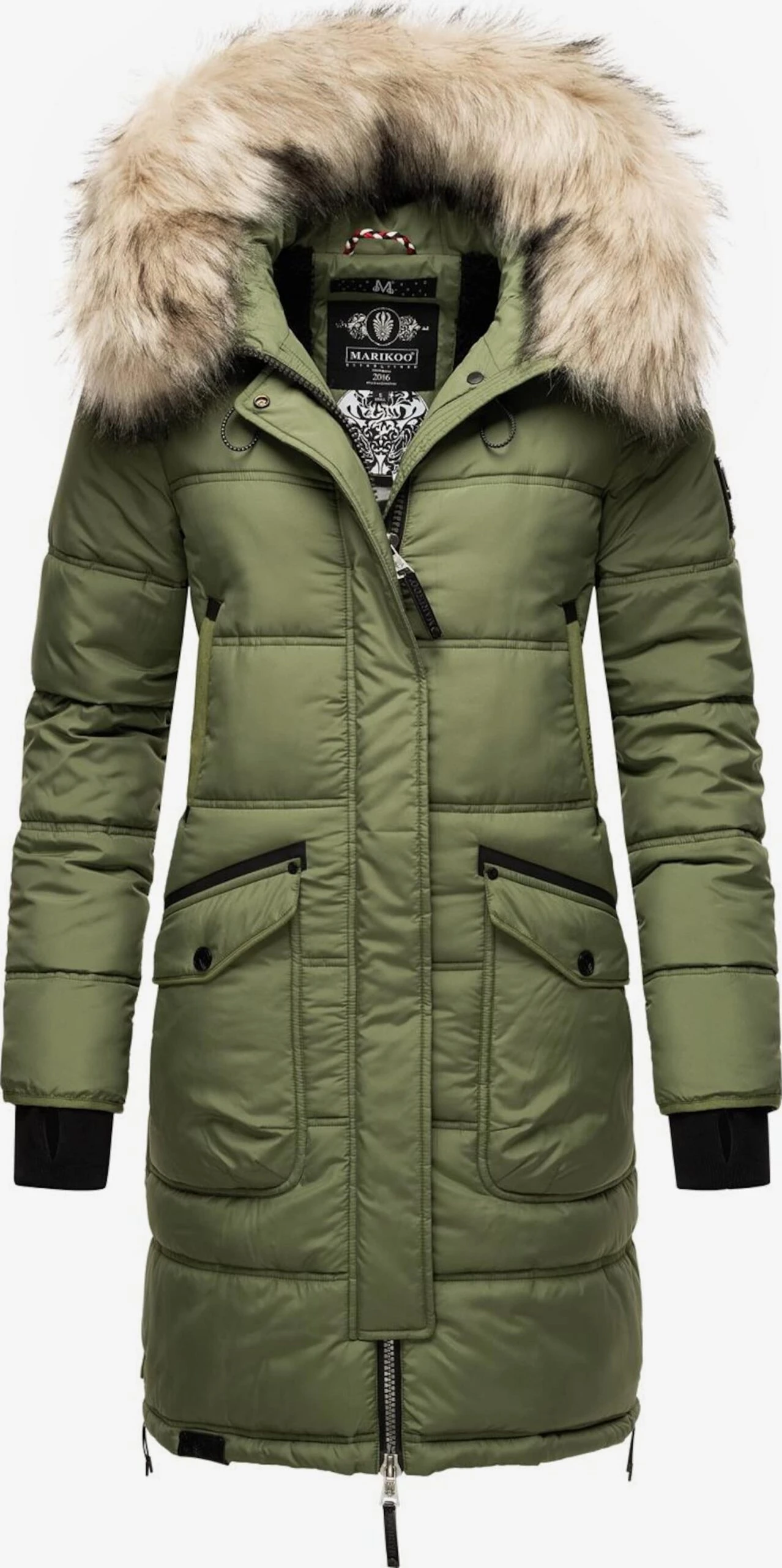 Marikoo Wintermantels Wintermantel Chaskaa Dames Kaki 3 Marikoo Wintermantels Wintermantel Chaskaa Dames Kaki