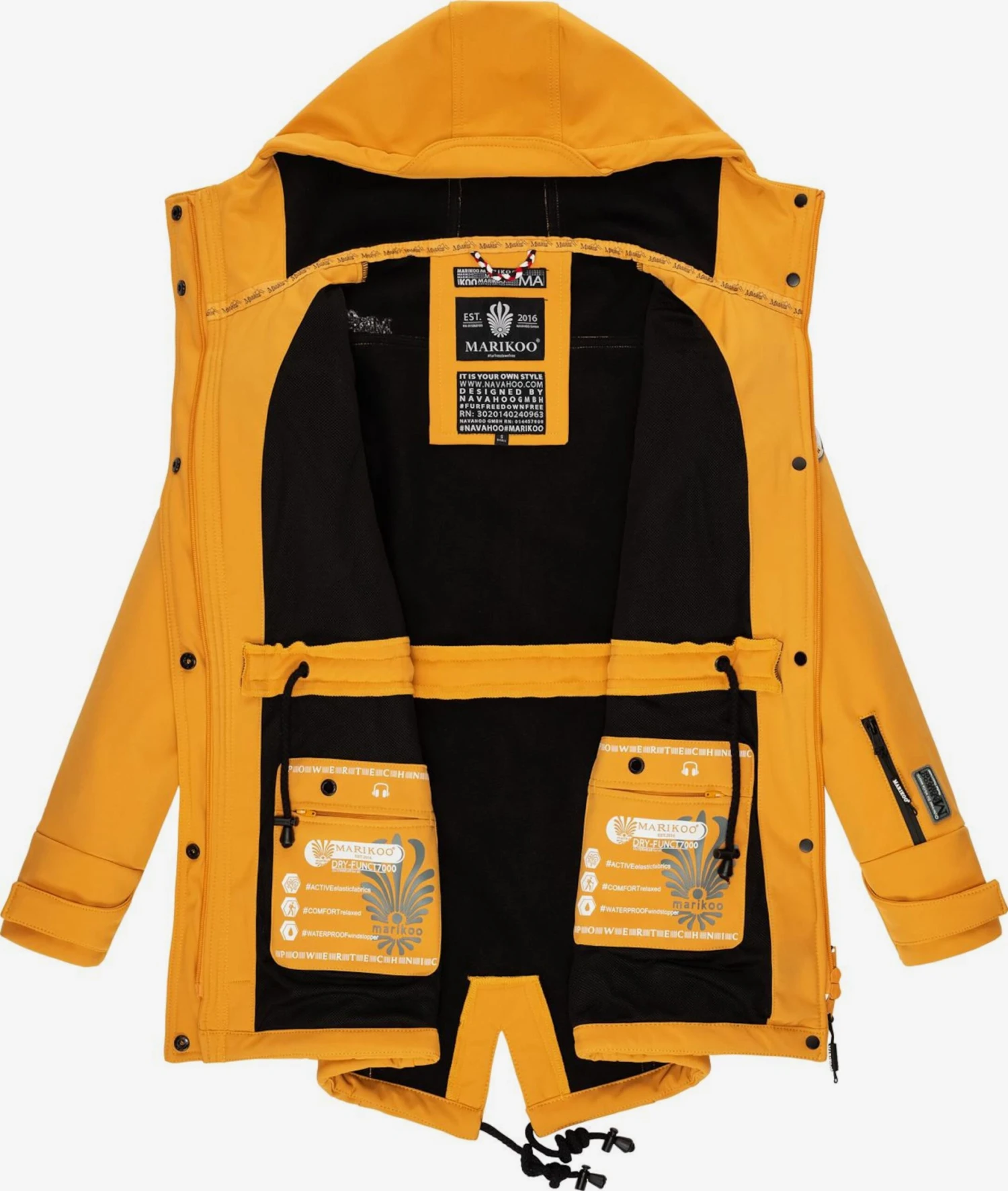 Marikoo Regenmantels Functionele Mantel Zimtzicke Dames Geel 6 Marikoo Regenmantels Functionele Mantel Zimtzicke Dames Geel - Afbeelding 4