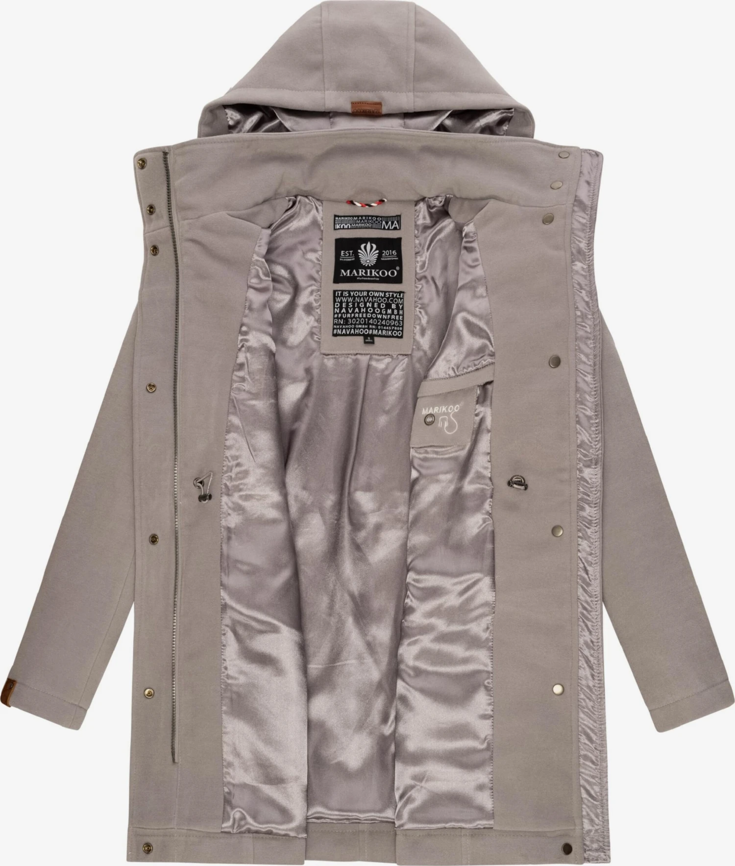 Marikoo Wintermantels Wintermantel Dames Rookgrijs 7 Marikoo Wintermantels Wintermantel Dames Rookgrijs - Afbeelding 5
