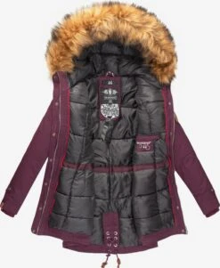 Marikoo Parkas Winterparka Dames Wijnrood -Marikoo 22ed02a0e35d623fb3c8abc5871b7e7c