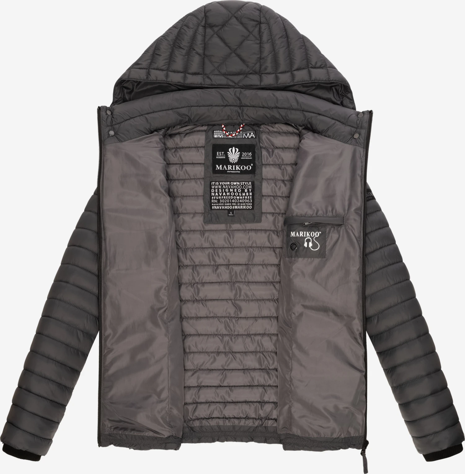 Marikoo Tussenjassen Tussenjas Samtpfote Dames Antraciet 7 Marikoo Tussenjassen Tussenjas Samtpfote Dames Antraciet - Afbeelding 5