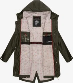 Marikoo Regenmantels Functionele Mantel Dames Olijfgroen -Marikoo 3b3788df55b53379ecb29e26d1433fb8