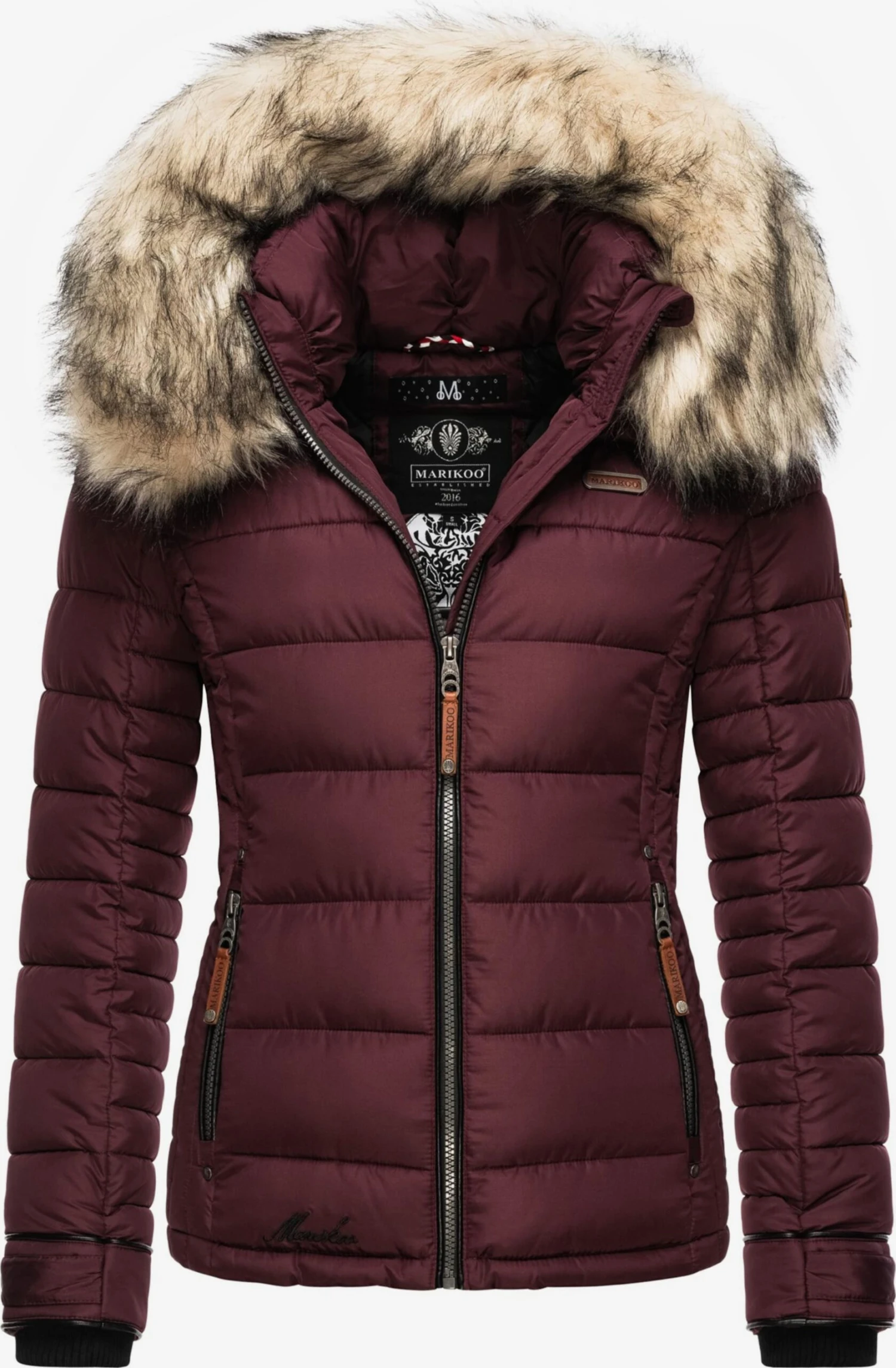 Marikoo Winterjassen Winterjas Lerikaa Dames Bordeaux 3 Marikoo Winterjassen Winterjas Lerikaa Dames Bordeaux