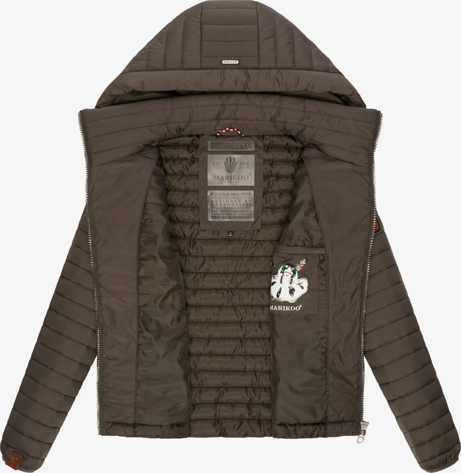 Marikoo Tussenjassen Tussenjas Löwenbaby Dames Antraciet 6 Marikoo Tussenjassen Tussenjas Löwenbaby Dames Antraciet - Afbeelding 4