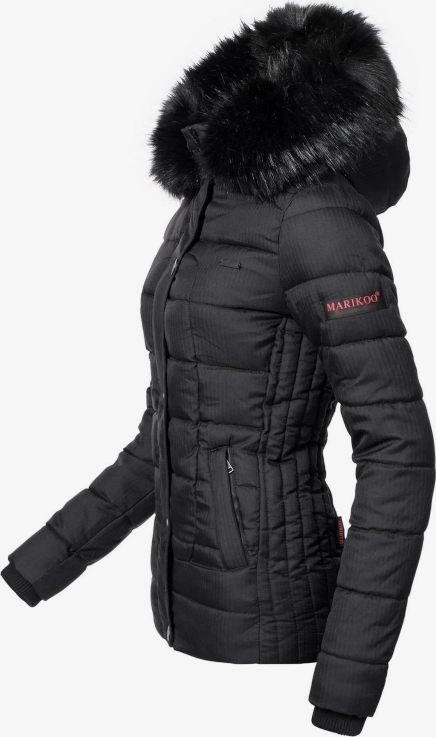 Marikoo Winterjassen Winterjas Unique Dames Zwart 4 Marikoo Winterjassen Winterjas Unique Dames Zwart - Afbeelding 2