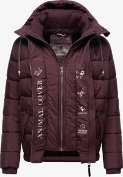 Marikoo Winterjassen Winterjas Taisaa Dames Wijnrood -Marikoo 6ad71fa071854fb2bd70b728315cfb53