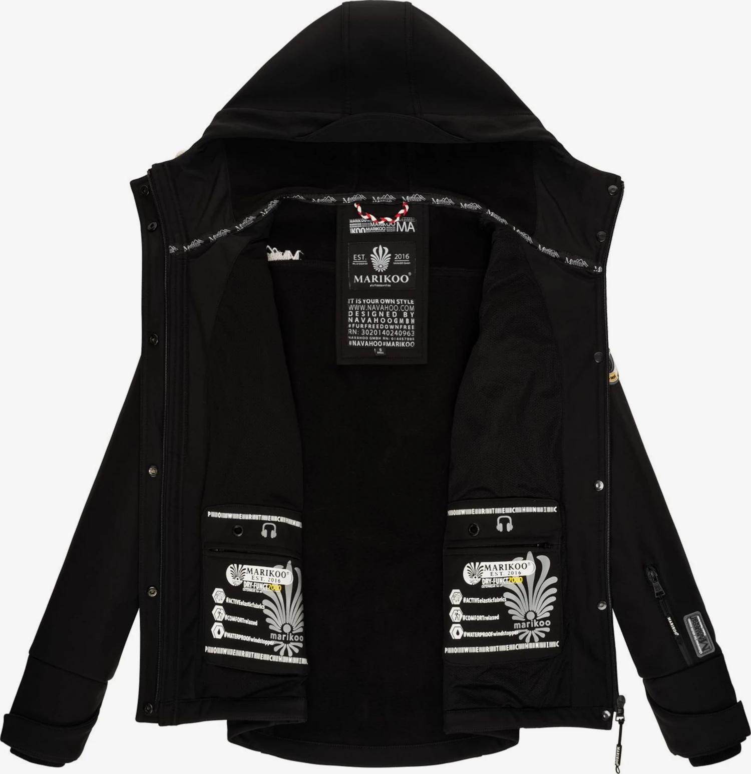 Marikoo Tussenjassen Tussenjas Dames Zwart 7 Marikoo Tussenjassen Tussenjas Dames Zwart - Afbeelding 5