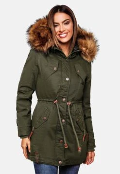 Marikoo Parkas Winterparka Dames Kaki -Marikoo 70a29879aff7279818685aaf464332a9