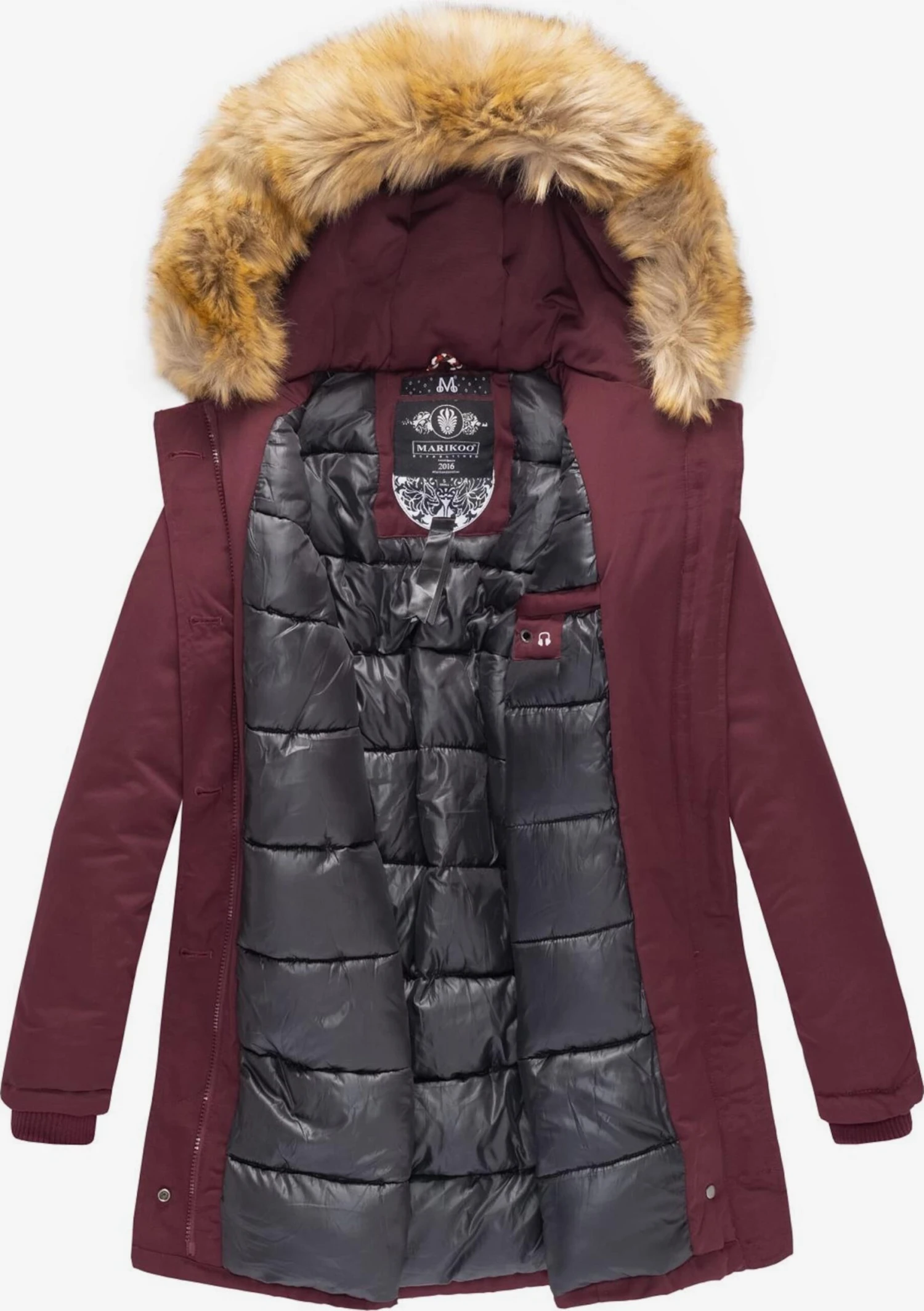 Marikoo Parkas Winterparka Karmaa Dames Wijnrood 7 Marikoo Parkas Winterparka Karmaa Dames Wijnrood - Afbeelding 5