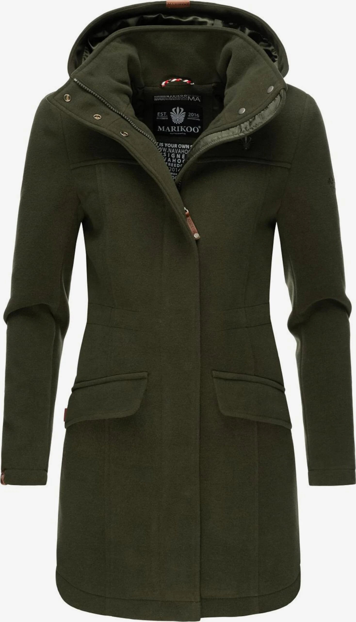 Marikoo Wintermantels Wintermantel Dames Donkergroen 3 Marikoo Wintermantels Wintermantel Dames Donkergroen