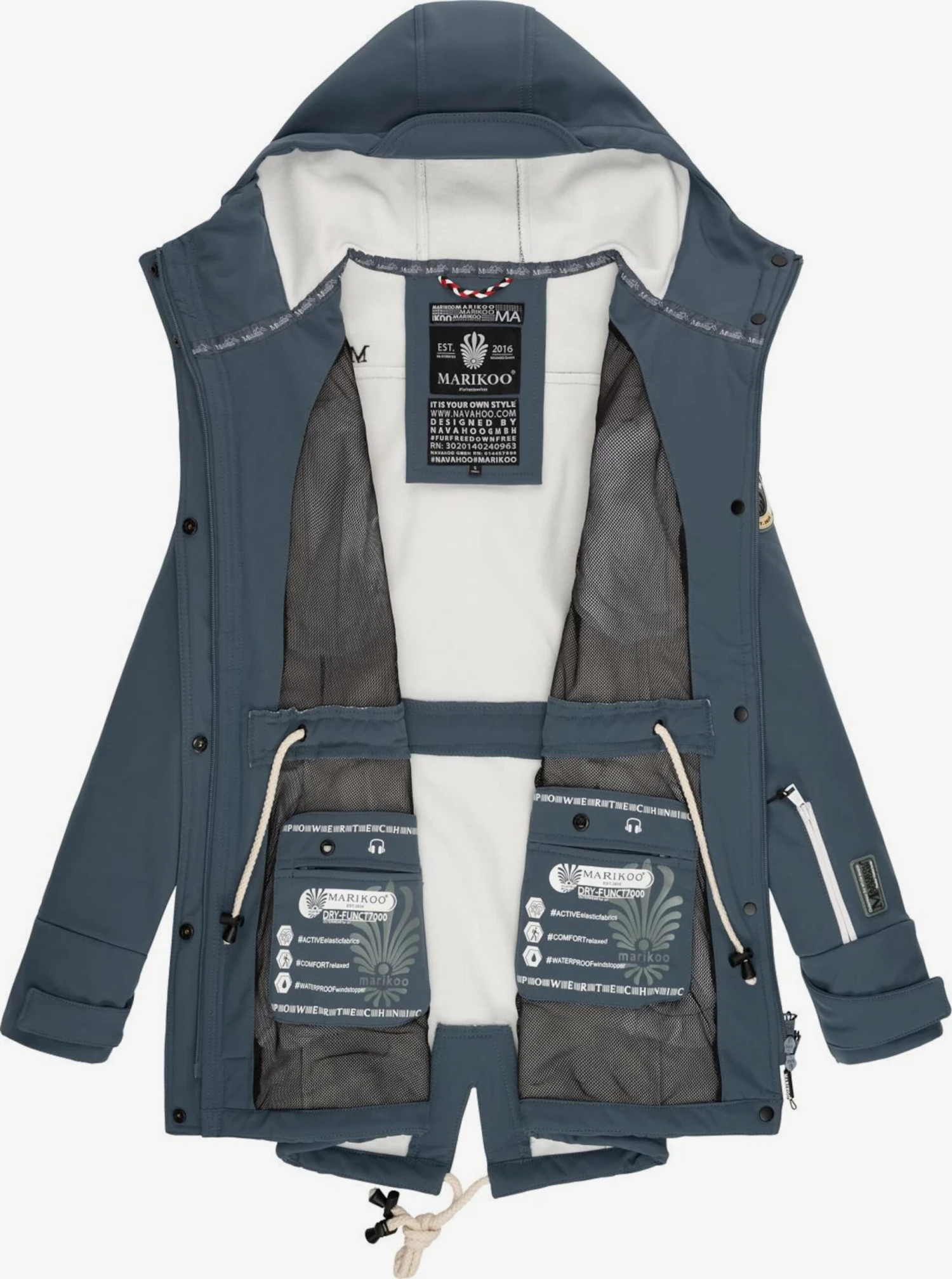 Marikoo Regenmantels Functionele Mantel Zimtzicke Dames Duifblauw 6 Marikoo Regenmantels Functionele Mantel Zimtzicke Dames Duifblauw - Afbeelding 4