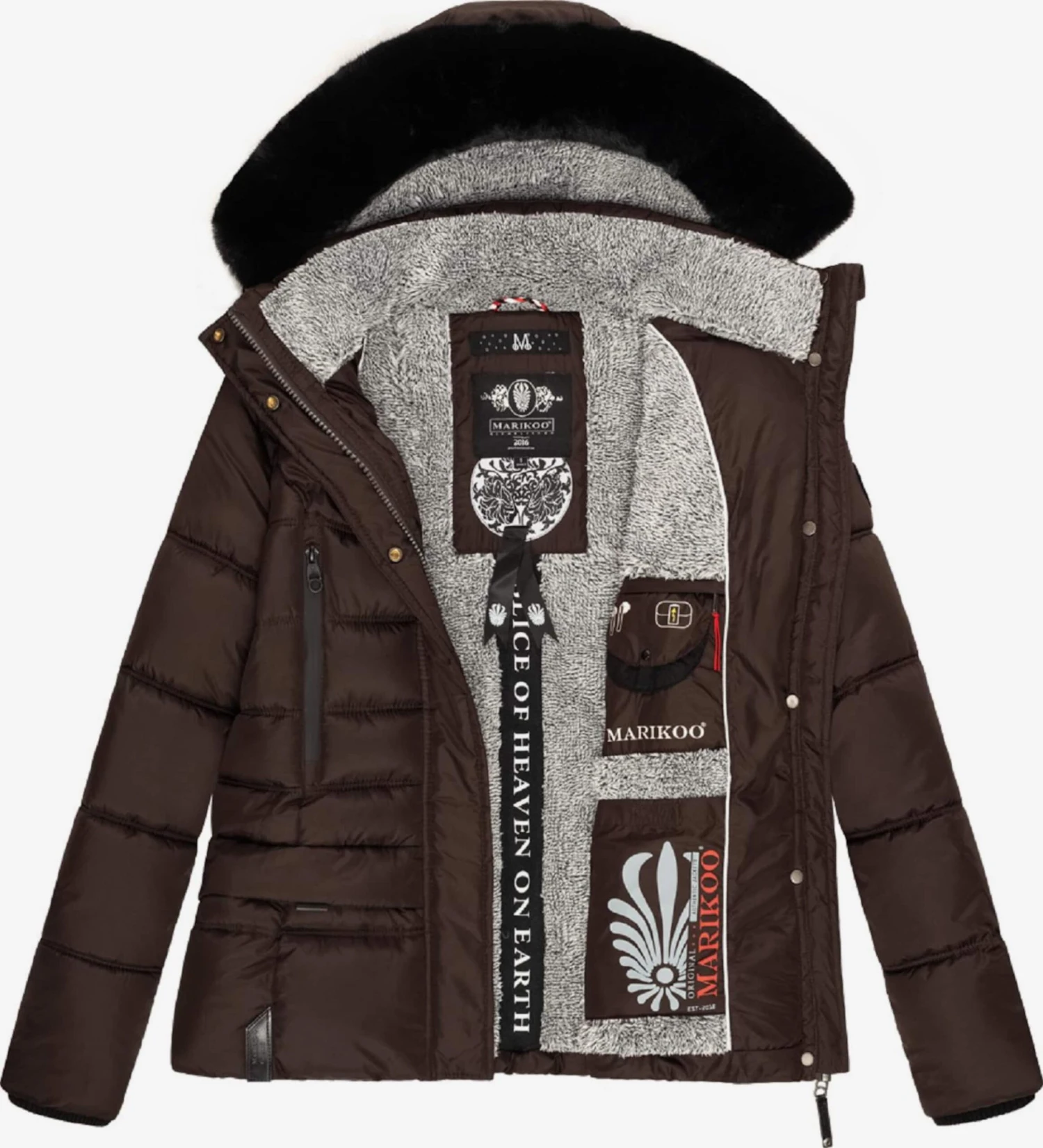 Marikoo Winterjassen Winterjas Loveleen Dames Chocoladebruin 8 Marikoo Winterjassen Winterjas Loveleen Dames Chocoladebruin - Afbeelding 6