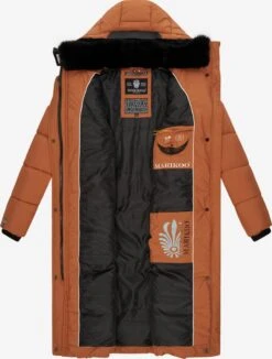 Marikoo Wintermantels Wintermantel Dames Cognac -Marikoo ca27744a3de6298e1f0e64147184e937