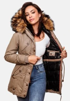 Marikoo Parkas Winterparka La Viva Dames Lichtbeige -Marikoo d8fab383980db4105d0ac3ebd3c7ccd5