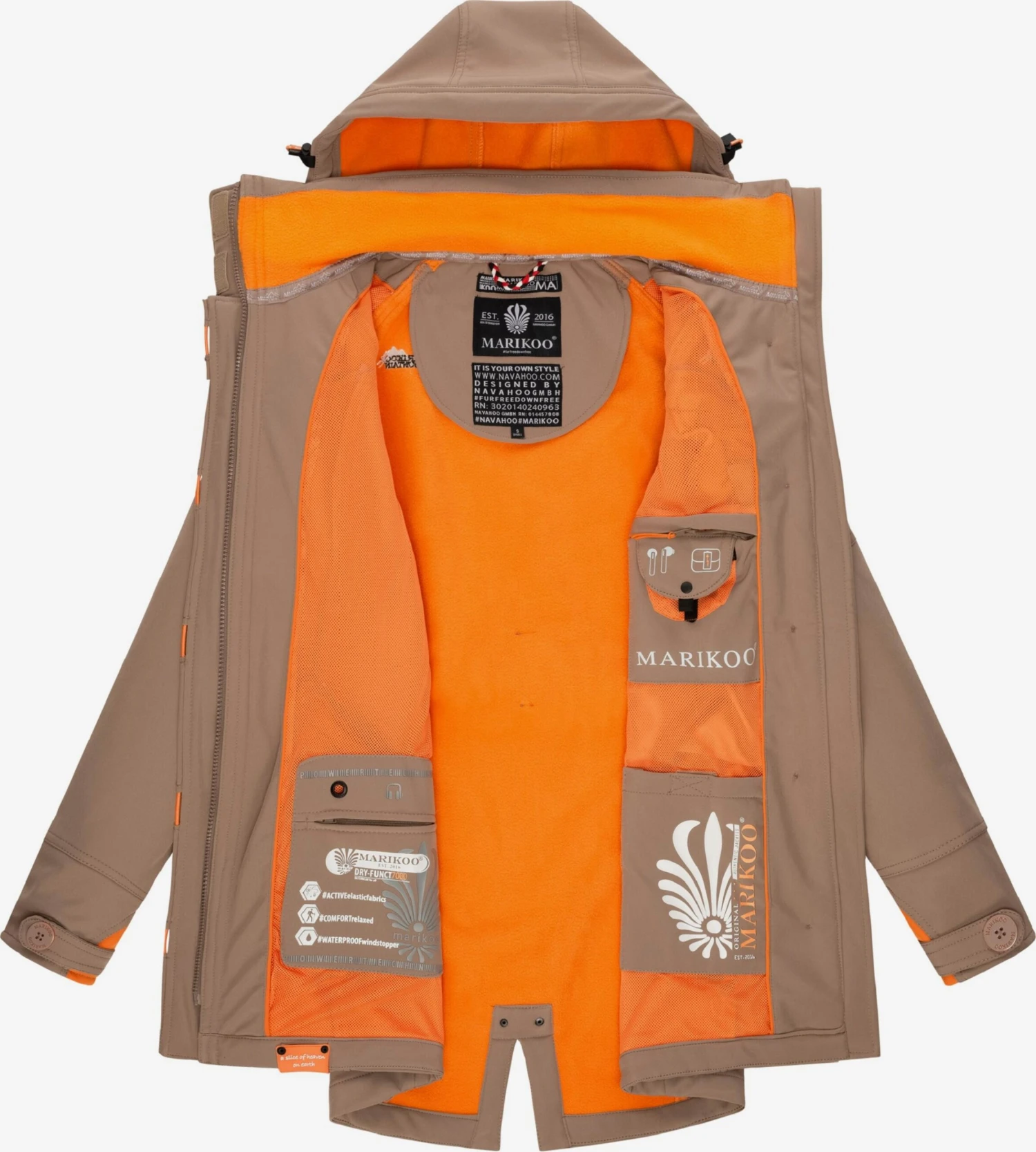 Marikoo Outdoor Jassen Functionele Jas Soulinaa Dames Lichtbruin 6 Marikoo Outdoor Jassen Functionele Jas Soulinaa Dames Lichtbruin - Afbeelding 4