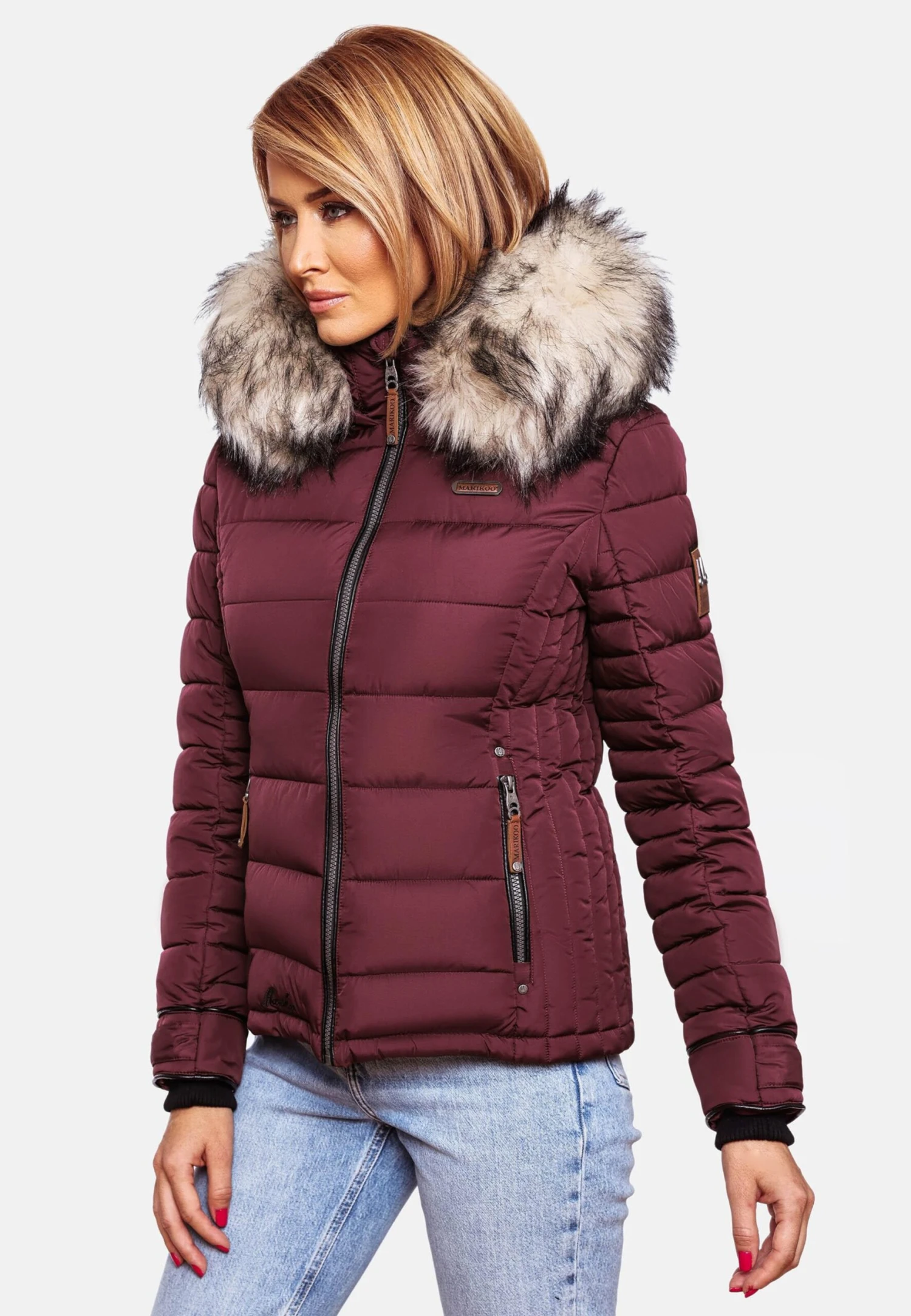Marikoo Winterjassen Winterjas Lerikaa Dames Bordeaux 9 Marikoo Winterjassen Winterjas Lerikaa Dames Bordeaux - Afbeelding 7