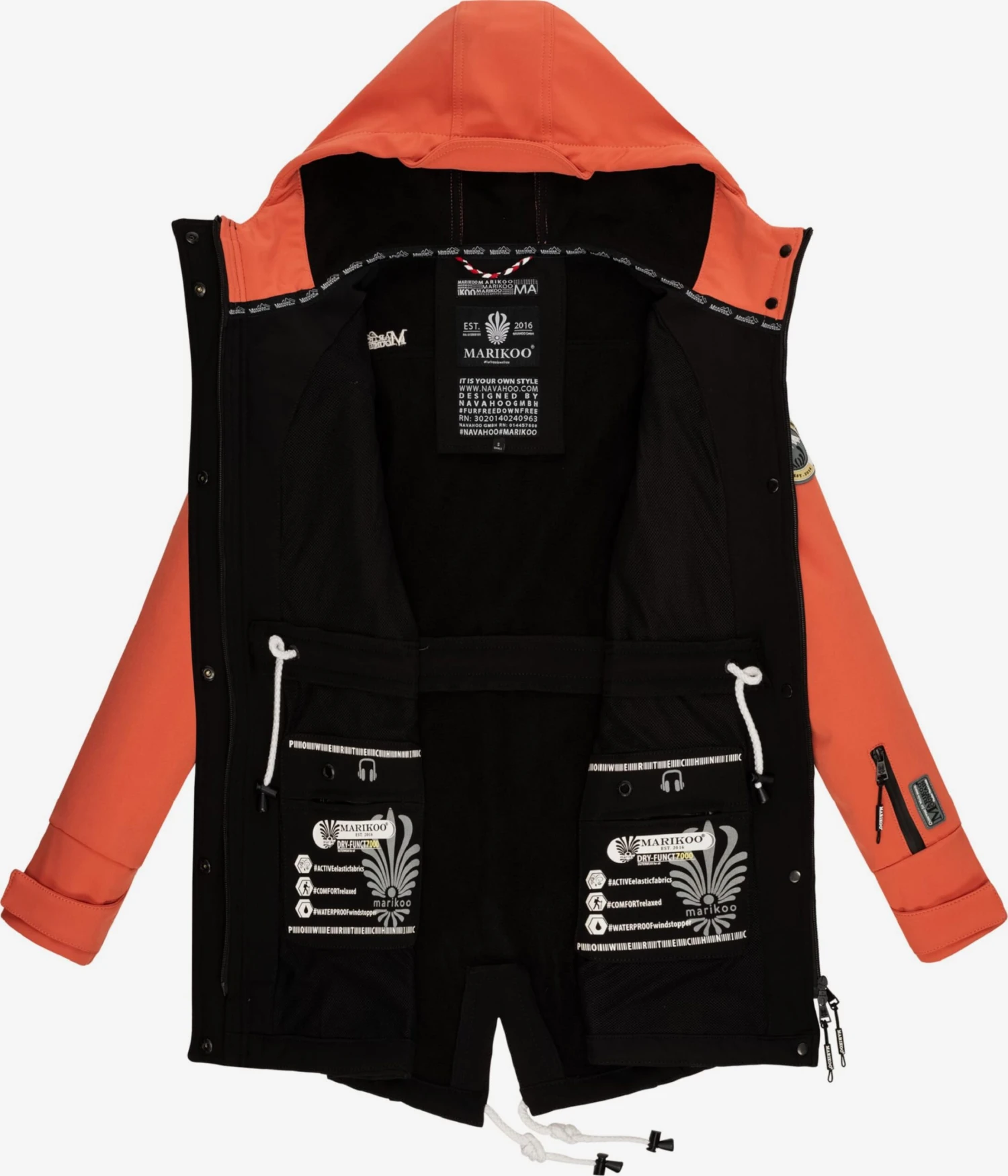 Marikoo Regenmantels Functionele Mantel Zimtzicke Dames Perzik 6 Marikoo Regenmantels Functionele Mantel Zimtzicke Dames Perzik - Afbeelding 4